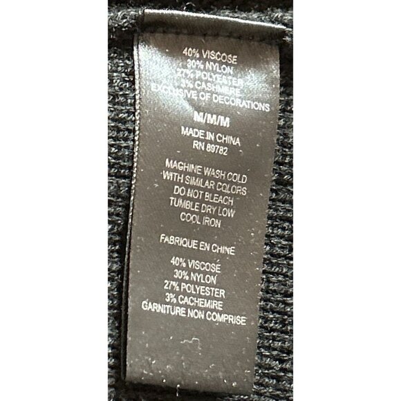 NATORI Knitted Cotton V-Neck Sweater Tunic Knitted Textured Black Size XLarge - Picture 10 of 10